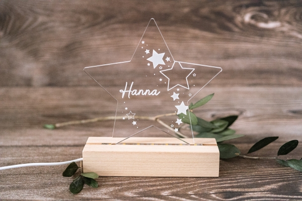 Lampe / Nachtlicht Stern -personalisiert-